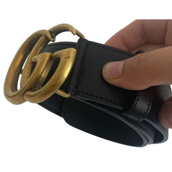 Gucci GG Marmont 2015 Re-Edition Wide Belt in Black Leather - Picture 8 of 13